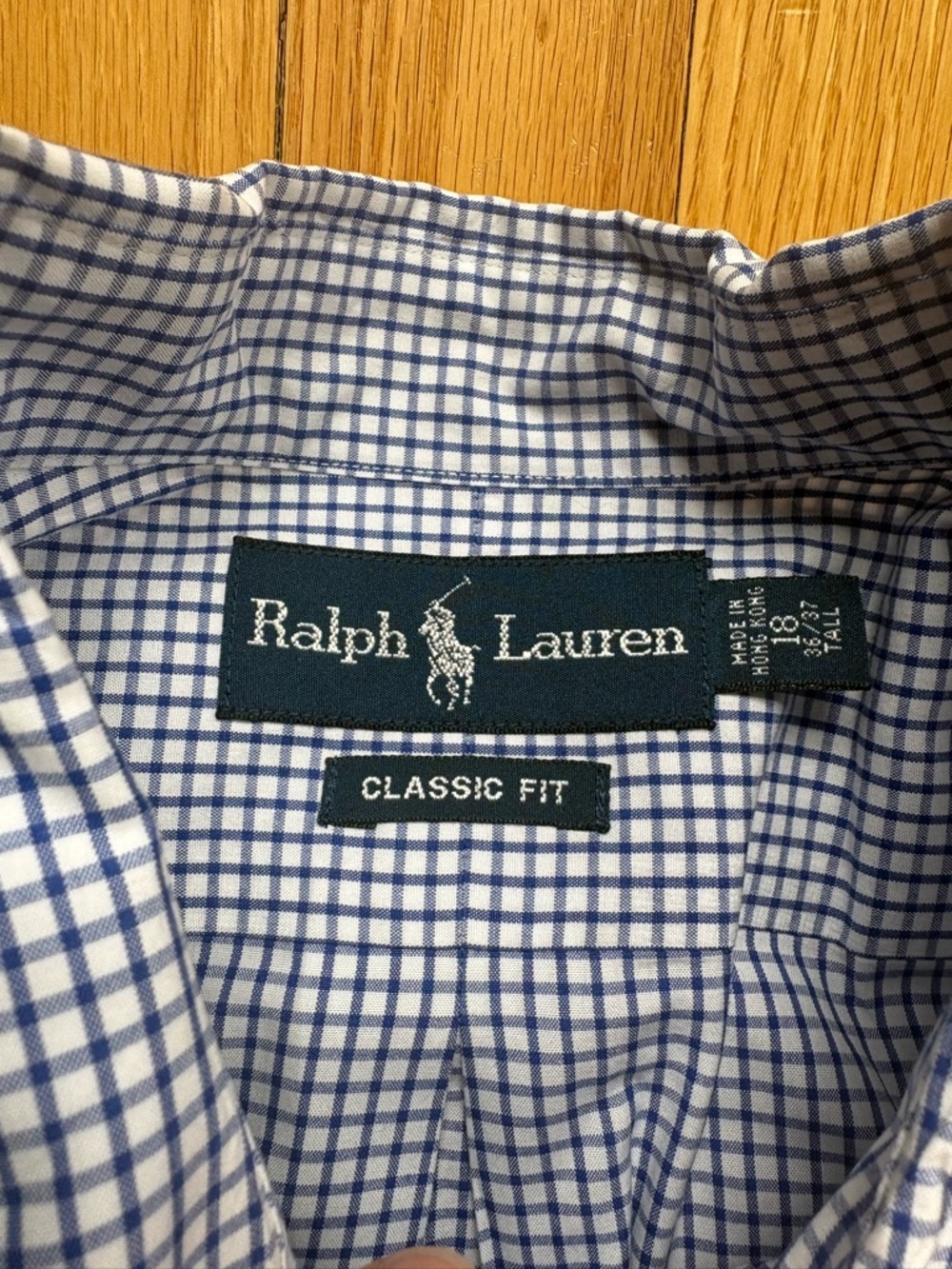 Polo Ralph Lauren Mens Long Sleeve Dress Shirt Classic 2XLT White Blue Checks - Picture 2 of 3